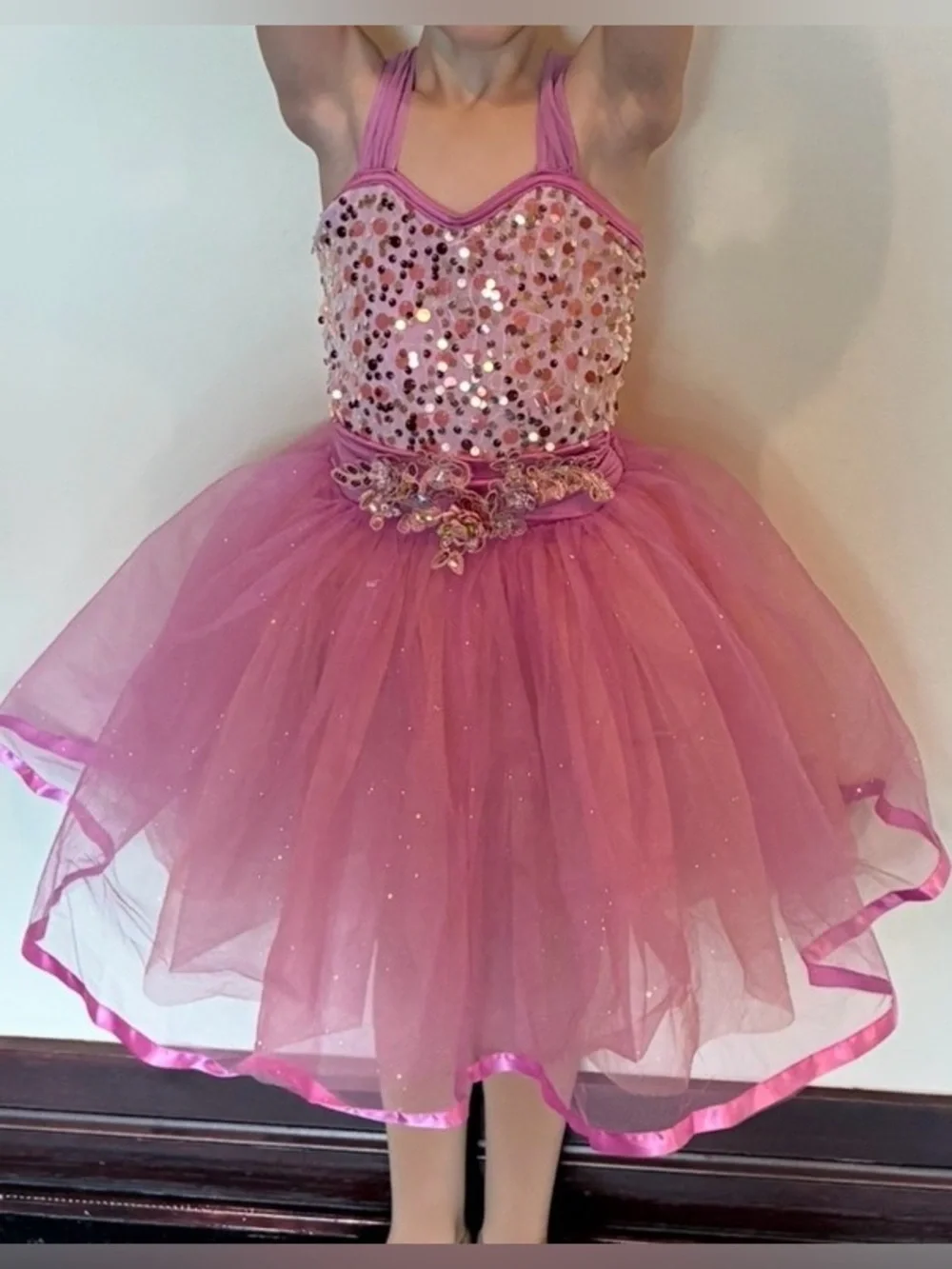 Weissman Showtime Lilac Ballet Dance Costume 7/8 Hair Pin Pageant Sequin #18695